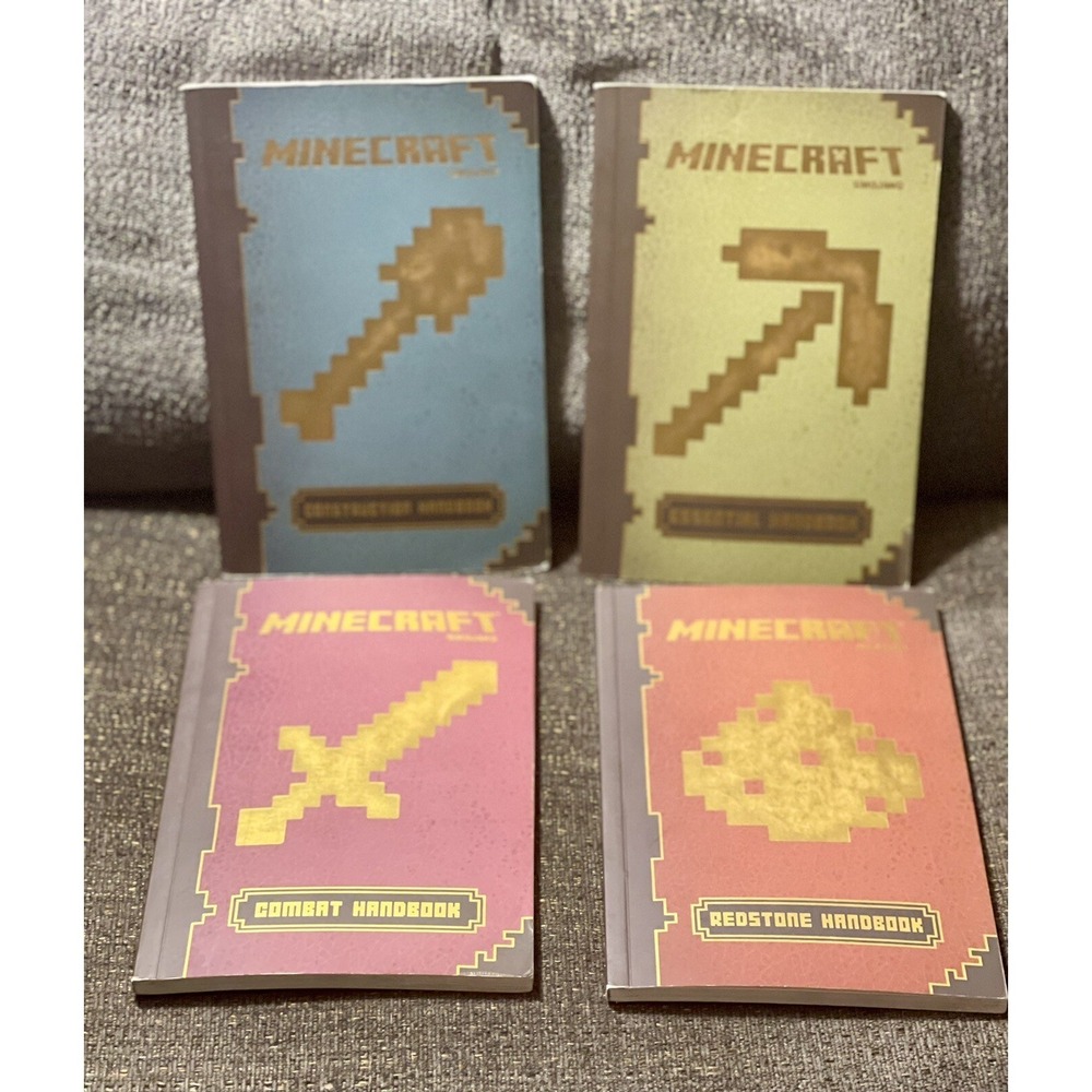 Set Of 4 Minecraft Handbooks Scholastic Builder Guides Books Mojang